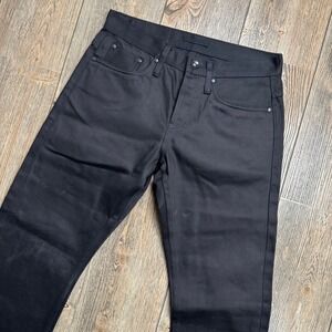 The Unbranded Brand UB355 Straight Fit Black 12.5oz Selvedge Denim Jeans Mens 30